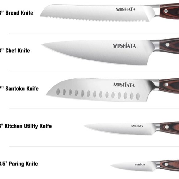 MOSFiATA "Combo" Special - 7 pcs KNIVE SET  (Brown) - Picture 3 of 16